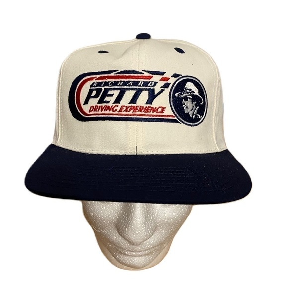 Vintage Richard Petty Driving Experience Snap Back Hat Trucker NEW Blue White - Picture 1 of 12